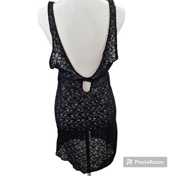 Jessica Simpson Sexy Black Lace Slip Dress Nightie Lingerie Size M - Picture 4 of 8